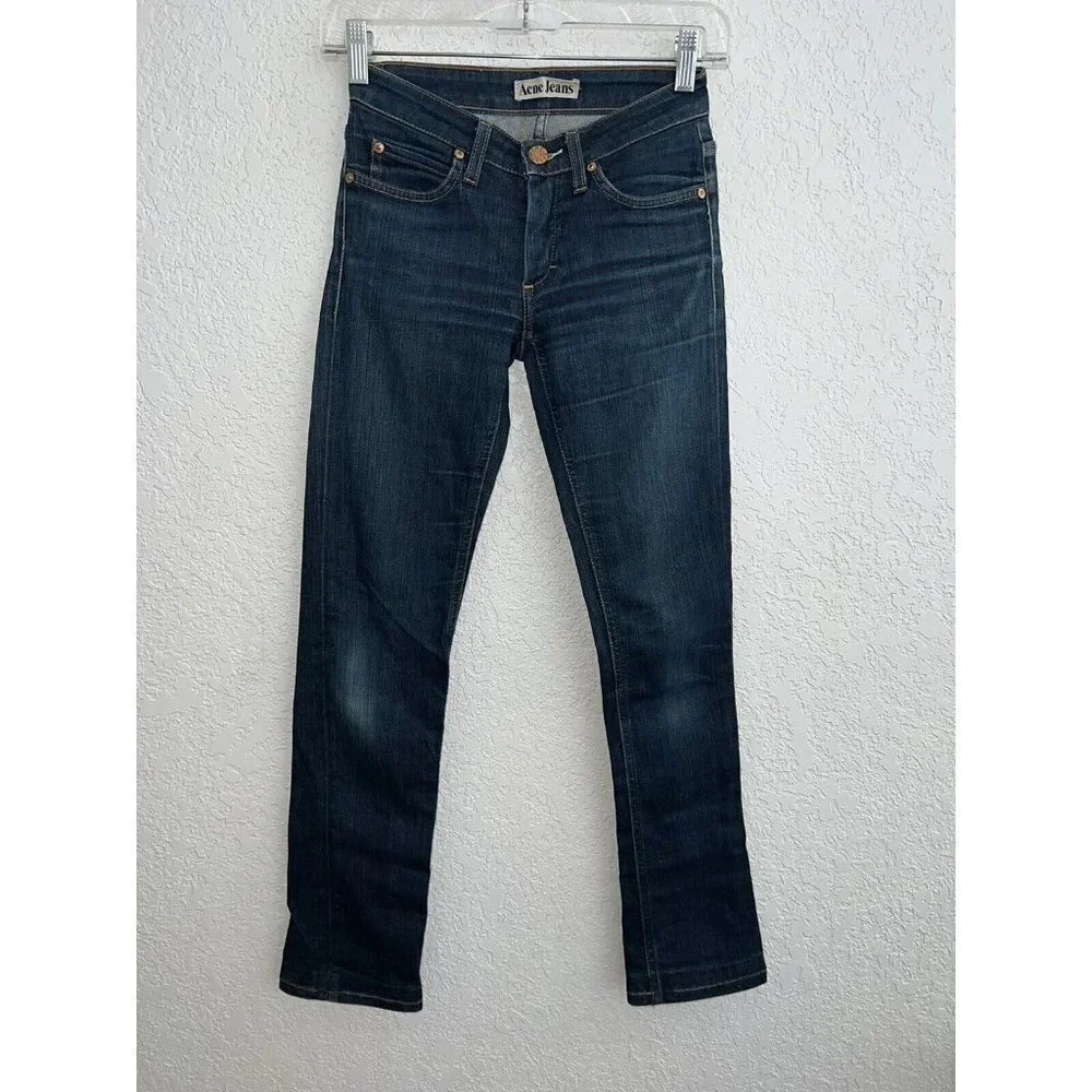ACNE studios jeans women 25” waist dark wash mid rise denim skinny & boot cut D1 - Picture 3 of 9